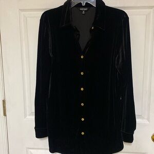 Ellen Tracy luxurious black velvet tunic